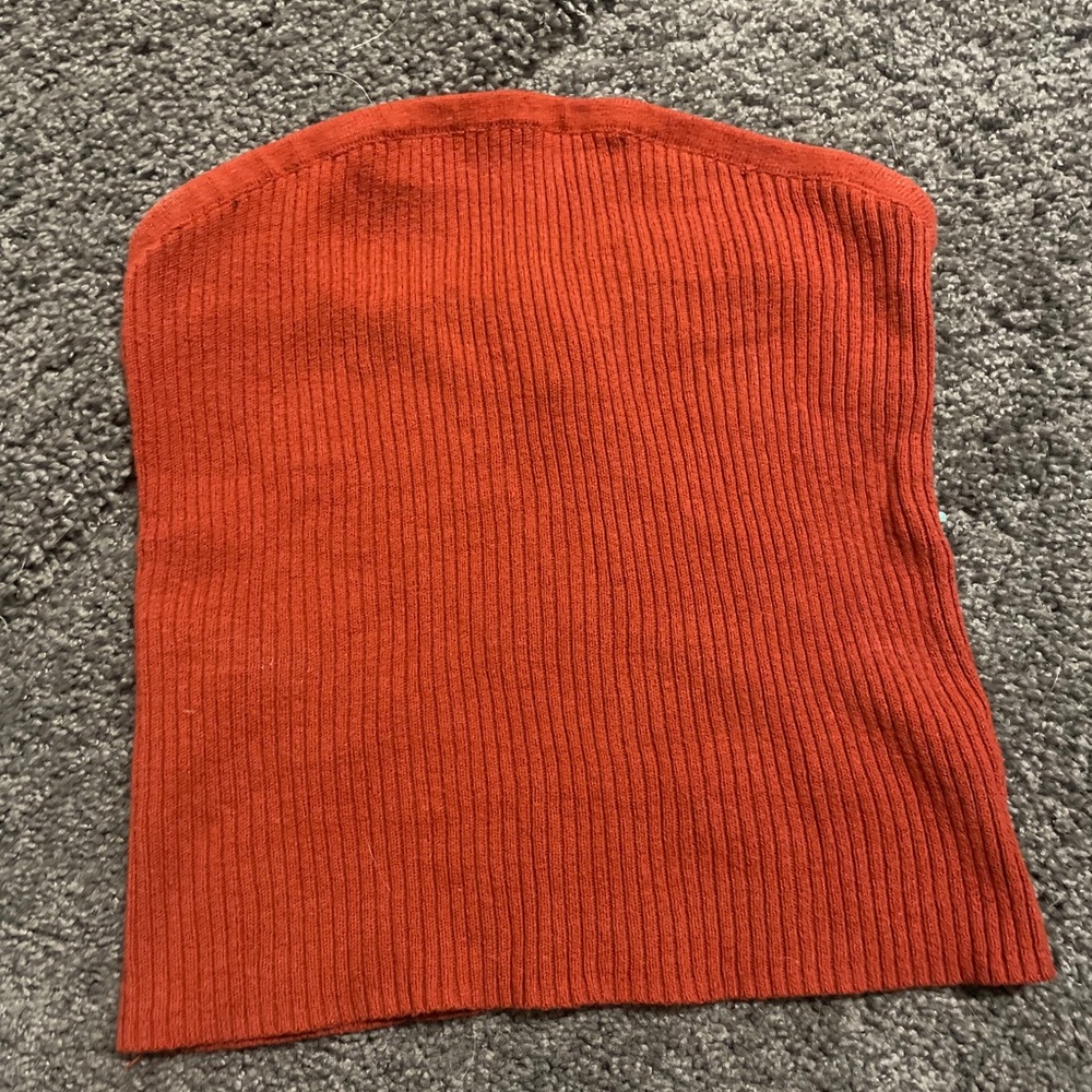 Rust Ribbed Tube Top
